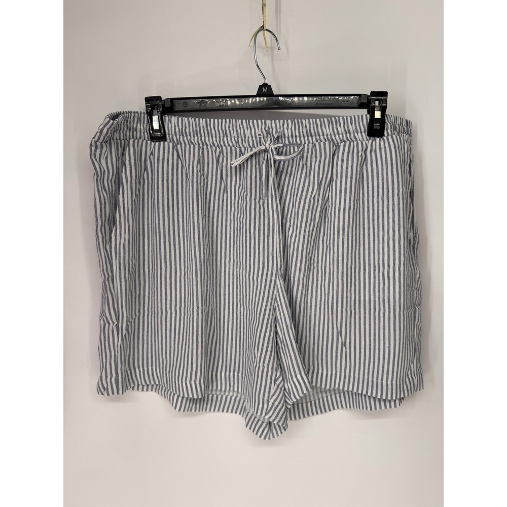 Torrid Shorts Women 2X Navy NWT Pull On Gauze High Rise Porter Stripe Coastal